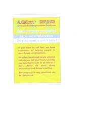 CASH FOR YOUR PROPERTY all areas UK