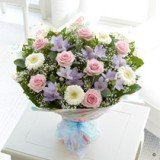 Baby Boy and Girl Rose Freesia and Germini Hand