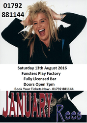 January Rees  comes to Funsters Play Factory On 13th August