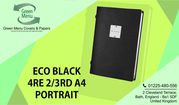 Buy Eco Black Menu Folders A4 Portrait Size For Restaurant