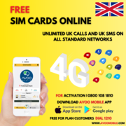 AVOO Mobile - Sims 4G online free in the UK on ordering online with ma